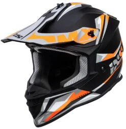 Motorcrosshelm IXS362 2.0 - Zwart Mat-oranje Fluo